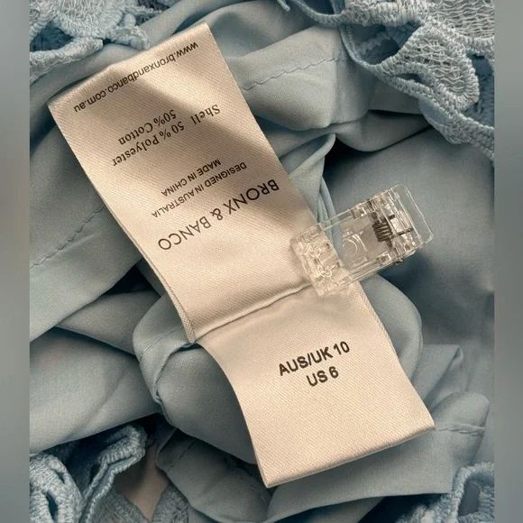 🆕 BRONX & BANCO 🧿 NWOT Lidia Lace Midi Dress - Pastel Blue - Size UK 10 / US 6 - Picture 14 of 16